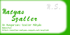 matyas szaller business card
