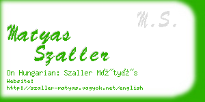 matyas szaller business card